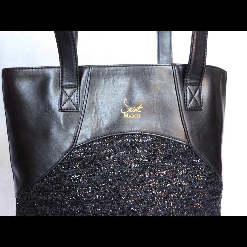 Vegan Medium Tote bag with sequin fabric 💗💗 - Picture 2 of 6